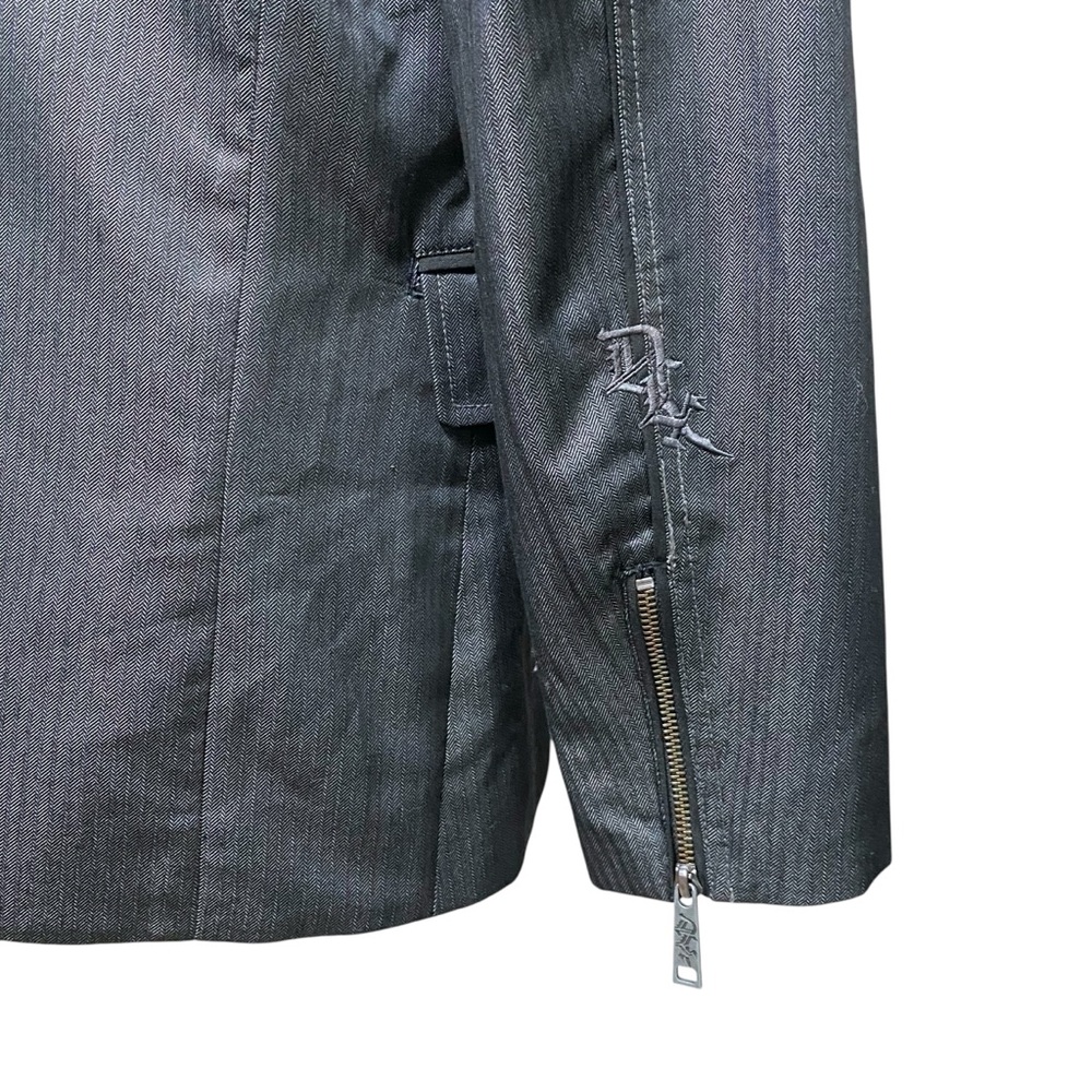 Fox Racing Deluxe Pinstripe Charcoal Gray Blazer Jacket Men's Punk Skater Sz S - Picture 7 of 14